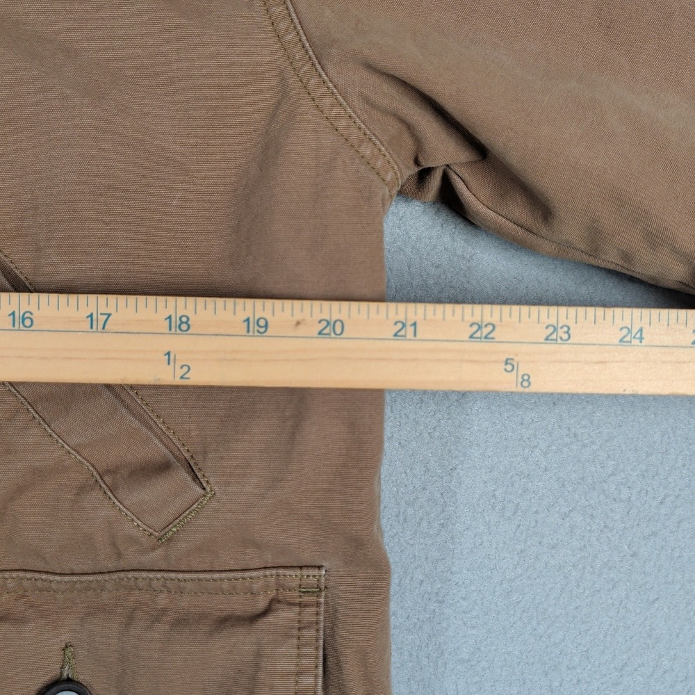 Gap Jacket Mens XL Brown Cotton Canvas Barn‎ Leather Collar Quilted Lining - Picture 6 of 13